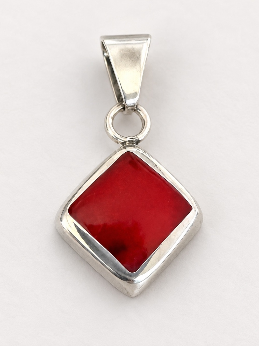 Vintage Taxco Mexico Sterling Silver 925 Red Resin Stone SIGNED